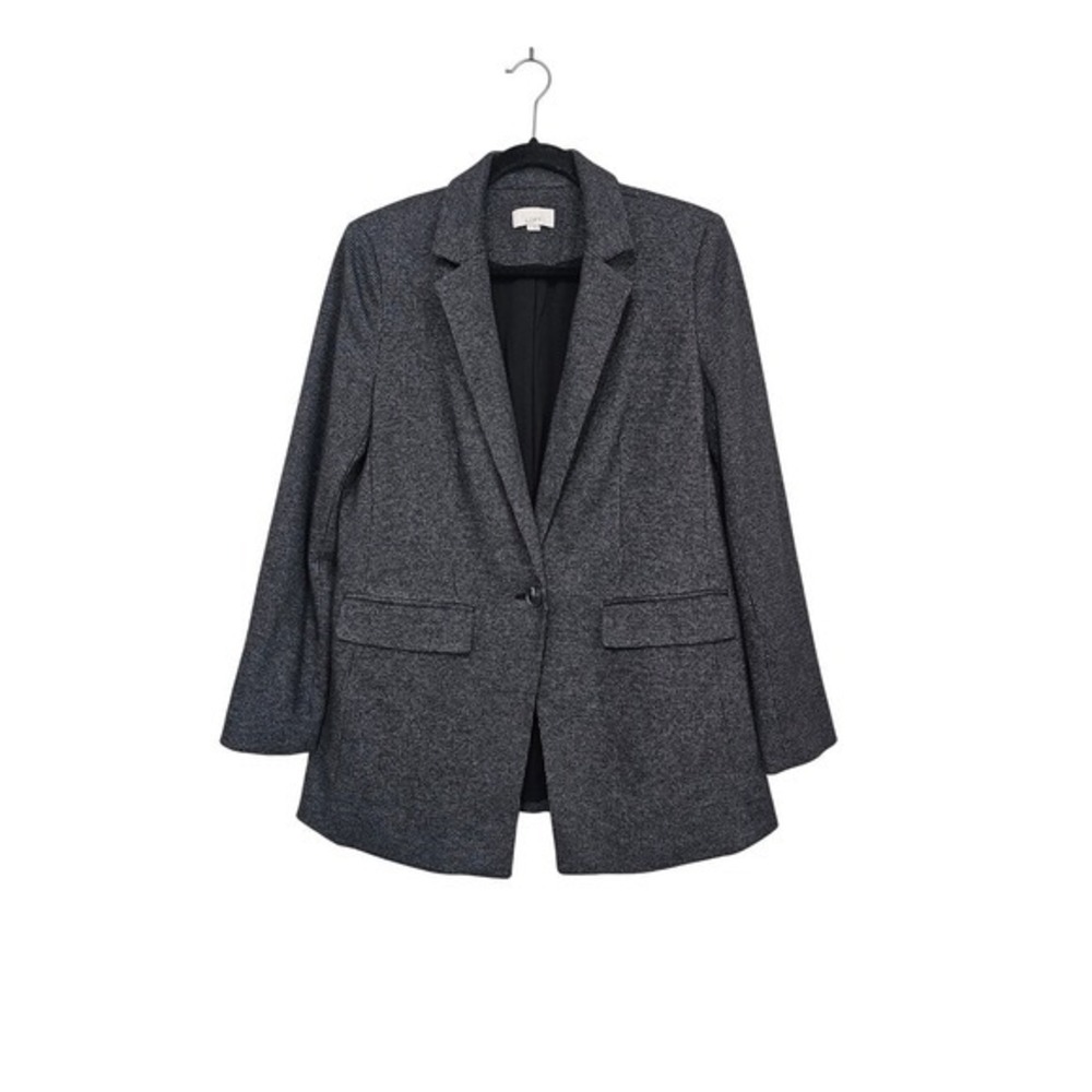 LOFT 10 Grey Single Button‎ Blazer Boyfriend Professional Career Minimalist ~